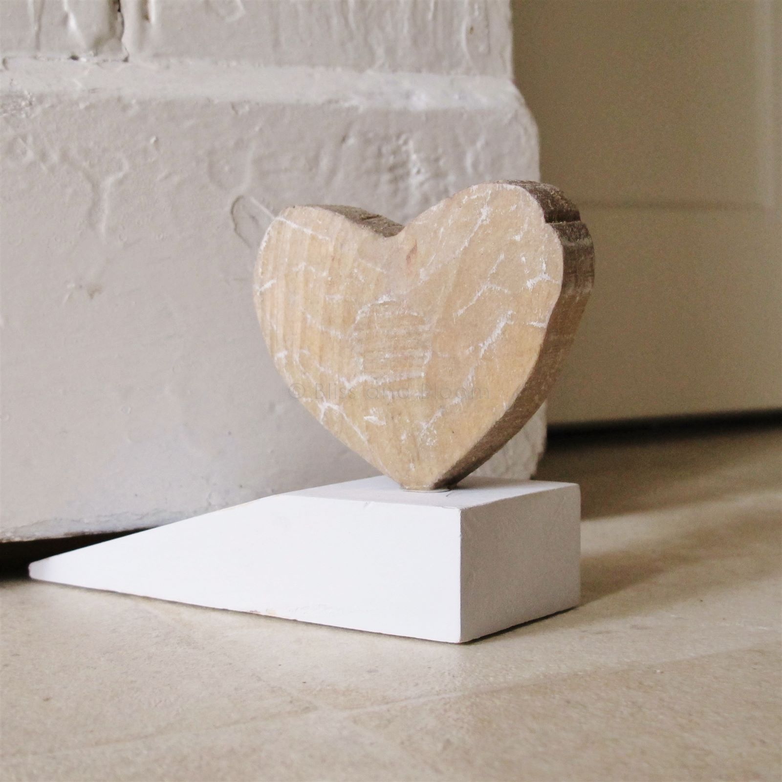 Wooden heart door stop Bliss and Bloom